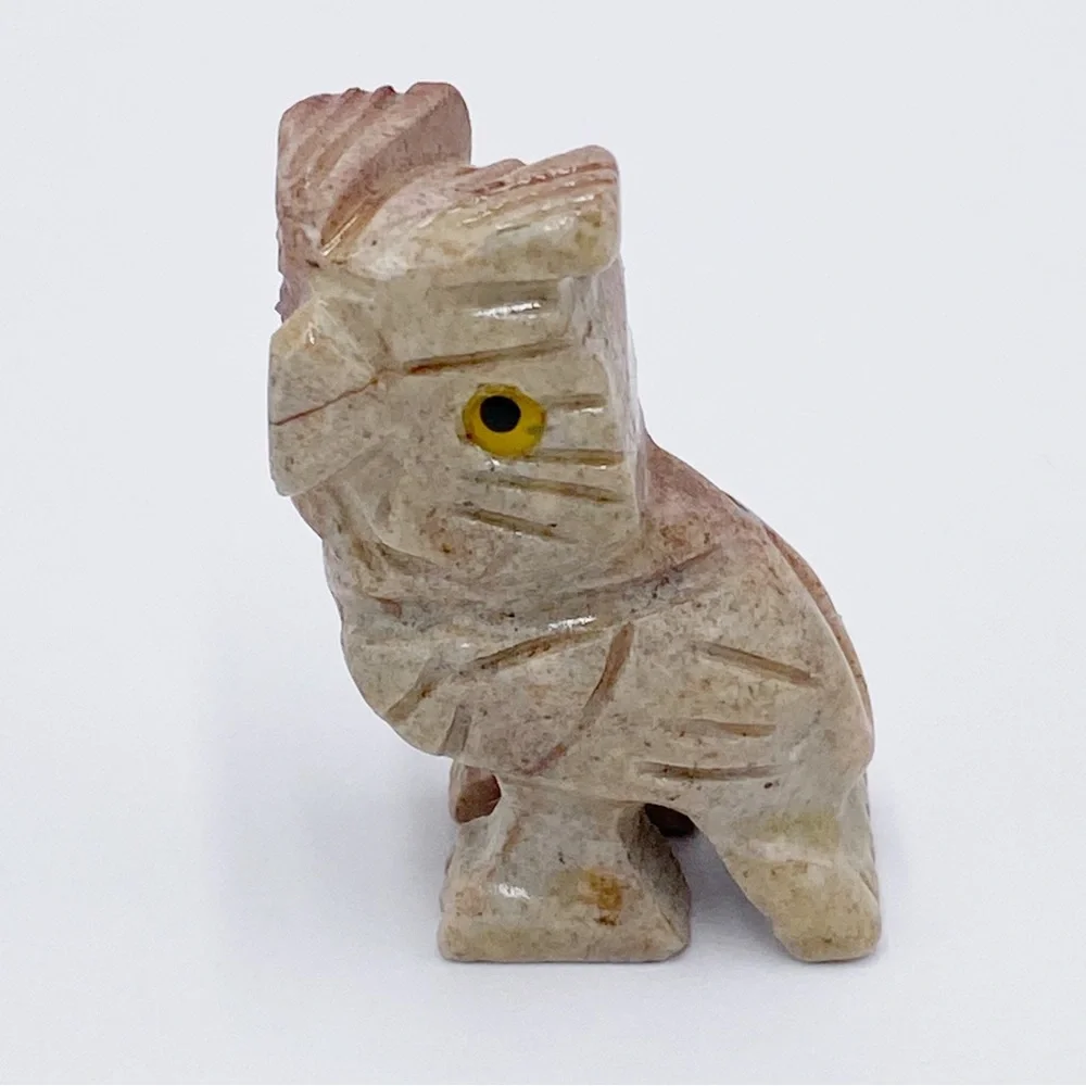 Owl Figurine Hand Carved Soapstone Peru - Picture 6 of 10